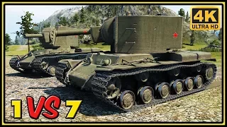 KV-2 - 10 Kills - 1 VS 7 - World of Tanks Gameplay - 4K Video