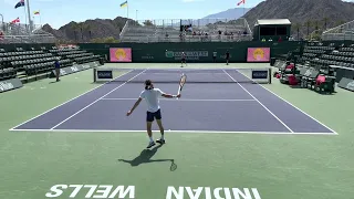 Stefanos Tsitsipas & Roberto Bautista Agut | Court Level Practice | 2022 Indian Wells | 4K