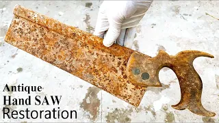 Antique RUSTY HAND SAW  - Restoration