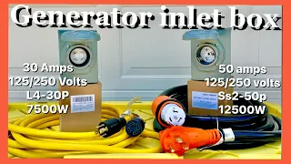 Generator Inlet Box 30 amps Vs 50 amps which one should you install