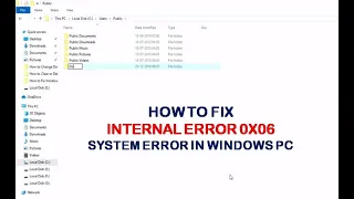 How to Fix Internal Error 0x06 System Error In Windows PC