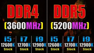 DDR4 vs DDR5 || i5 12600K, i7 12700K, i9 12900K || PC GAMES TEST ||