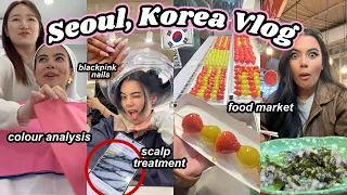 SEOUL, KOREA VLOG 🇰🇷🥢 colour analysis, blackpink nails, gwangjang market, shopping & more!