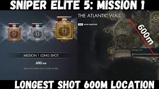 Sniper elite 5 Mission 1 long shot : 600m gold medal location, Atlantic wall, collin-sur-mer