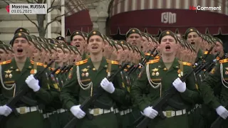 Desfile militar en la Plaza Roja para conmemorar el fin de la Segunda Guerra Mundial