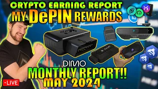 How much did I earn from the Motus, DIMO, Hivemapper, Helium and other DePIN in one Month?