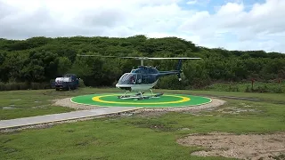 Bell 206B-2 Jet Ranger II Takeoff from Helipad on Antigua