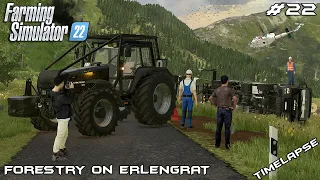 The TRUCK flipped on the SLIPPERY HILL | Forestry on ERLENGRAT | Farming Simulator 22 | Episode 22