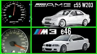 MERCEDES AMG C55 W203 vs BMW M3 E46 - acceleration