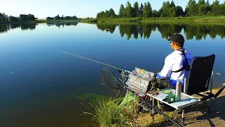 КАРП, КАРАСЬ, ЛЕЩ, ПЛОТВА- КРУТОЙ КЛЕВ НА МАХОВУЮ ПОПЛАВОЧНУЮ УДОЧКУ! ОТОРВАЛСЯ ПО ПОЛНОЙ В ЖАРУ.