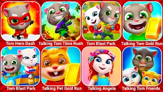 Talking Tom Hero Dash, Tom Time Rush,Tom Gold Run, Talking Pet Gold Run, Talking Tom Jetski...