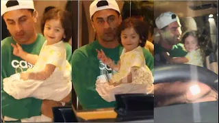 Alia Bhatt daughter Raha Kapoor Cute Smile with Dad Ranbir Kapoor at the Airport