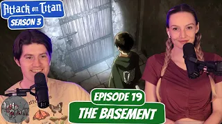 INTO THE BASEMENT! | Attack on Titan Season 3 Reaction with my Girlfriend | Ep 19 “The Basement"