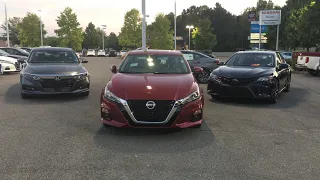 2019 Nissan Altima, Toyota Camry, and Honda Accord comparison