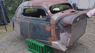 Rat Rod Chevy Progress and The story of fenders as a roof and how 4 doors becomes 2