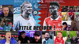 Manchester City vs Arsenal Premier League Title Decider ! - Best Compilation Live Reactions