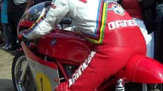Giacomo Agostini starts MV Agusta 500 in Imatra memorial GP 2010