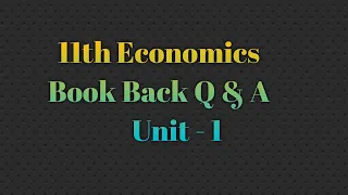 11th economics book back question and answer|| Tnpsc group 2 & 4|| Economics