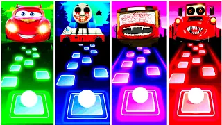 Lightning Mcqueen Cars vs Thomas Train Exe vs Bus Eater vs Tow Mater Eater I Tiles Hop EDM Rush Game