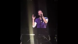 Chris Martin offers dinner to desperate fan begging for sex on stage at Coldplay gig   Mirror Online
