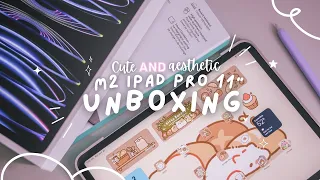 Apple 2022 | M2 iPad Pro 11" 256gb Silver | Aesthetic🌼 Unboxing + Cute Accessories ASMR 📦