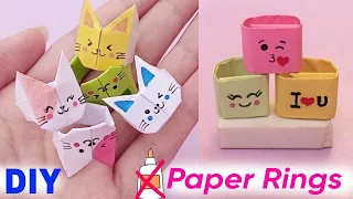 NO GLUE DIY KAWAII PAPER RINGS -Cute diy Origami Rings /easy craft ideas with paper /diy paper craft