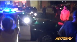 Mustang burnout as cops follow Mustang gets away (818 1320)