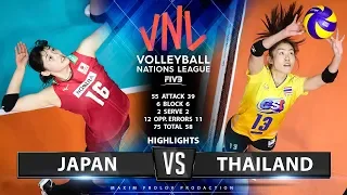 Japan vs Thailand | Highlights | Women's VNL 2019