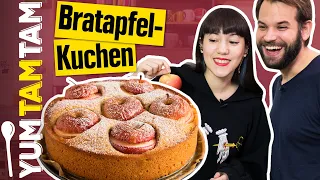 Bratapfelkuchen // Mit Marzipan & Nüssen // #yumtamtam