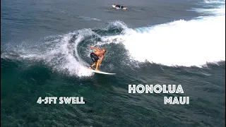 GLASSY day at Honolua Bay 4-5ft | 4K Drone Footage