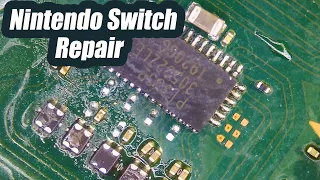 Nintendo switch no power repair - Damaged by previous repair attempt.