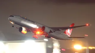 Turkish 777 Startup and Takeoff in wet weather