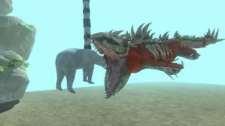 Attack on Titan | Feeding the Colossal Titan Mosasaurus  - Animal Revolt Battle Simulator