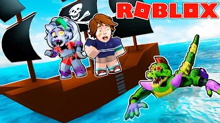Roxanne and Gregory BUILD a BOAT for TREASURE in ROBLOX