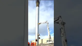 Liebherr chimney demolition #shorts