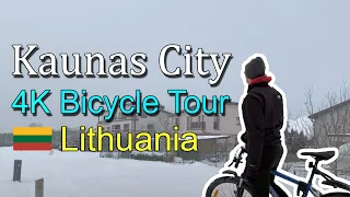 ⁴ᴷ⁶⁰ Kaunas City Bike Tour | Kaunas Cycle | Cycling in Lithuania 4k 60fps | Kaunas Winter Ride 2022