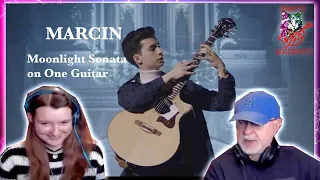 Marcin - Moonlight Sonata on One Guitar (Dad&DaughterFirstReaction)