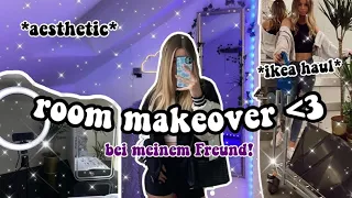 aesthetic room makeover💫💜 *bei meinem freund* | ikea haul & roomtour | jennybelly