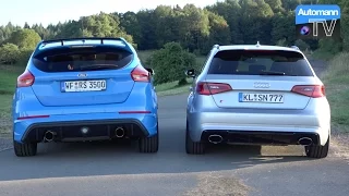 Ford Focus RS Mk3 vs. Audi RS3 - RACE & SOUND (60FPS)