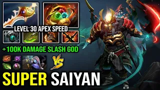 SUPER SAIYAN Level 30 APEX Juggernaut +100K Damage with Divine Rapier Vs Annoying Tinker DotA 2