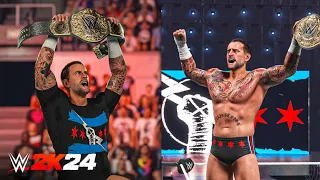 WWE 2K24: CM Punk New Champion Entrance, Victory & Finisher Animation | ECW Punk DLC