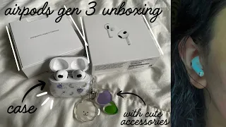 ✨AESTHETIC✨Apple AirPods 3 Unboxing with accessories | Asmr Sounds | Airpods 3rd gen unboxing |