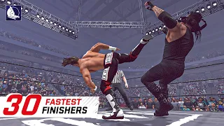 WWE 2K22 Top 30 Fastest Finishers (Reversals!)