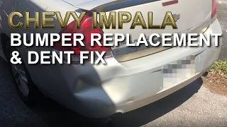 Chevy Impala Rear Bumper Replacement & Dent Fix