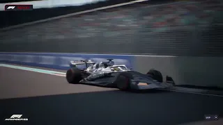 F1 Manager 22 - Miami - FP1 - Tsunoda crashes at turn 14!
