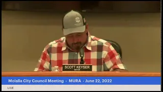 Molalla City Council Meeting -MURA June 22, 2022