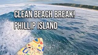 Surfing Clean Beach Break at PHILLIP ISLAND| RAW POV Surf VLOG #goprohero11
