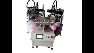 Two color latex balloon printing machine,How Latex Balloons are Printed on a screen printing machine