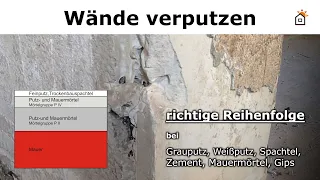 Wand verputzen - richtige Reihenfolge von Putz und Mörtel