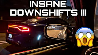 cutting up in traffic with a modded hellcat 😮‍💨 **INSANE DOWNSHIFTS**